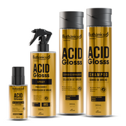 Shampoo + Condicionador + Spray Finalizador + Óleo Capilar Acid Glosss