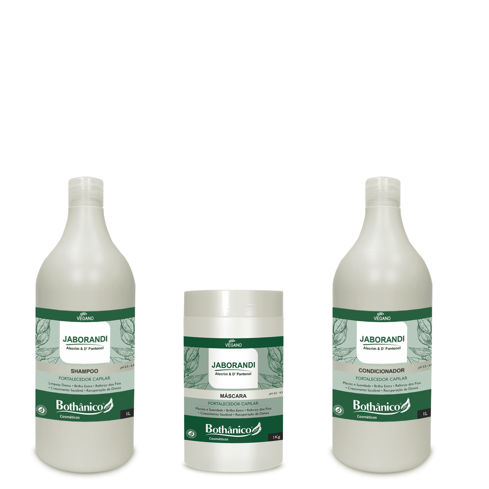 Kit Jaborandi (1L/KG) - Shampoo Condicionador e Máscara