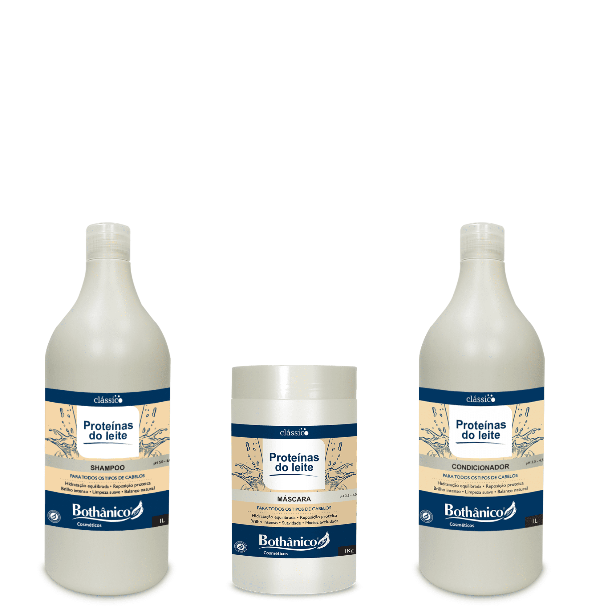 Kit Proteinas do Leite (1L/KG) - Shampoo Condicionador e Máscara