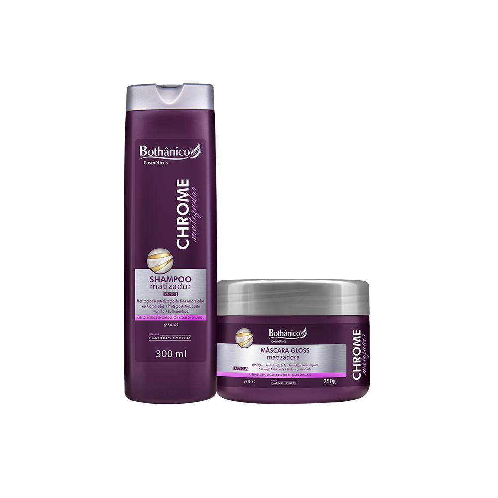 Kit Chrome Matizador - Shampoo e Máscara 250g